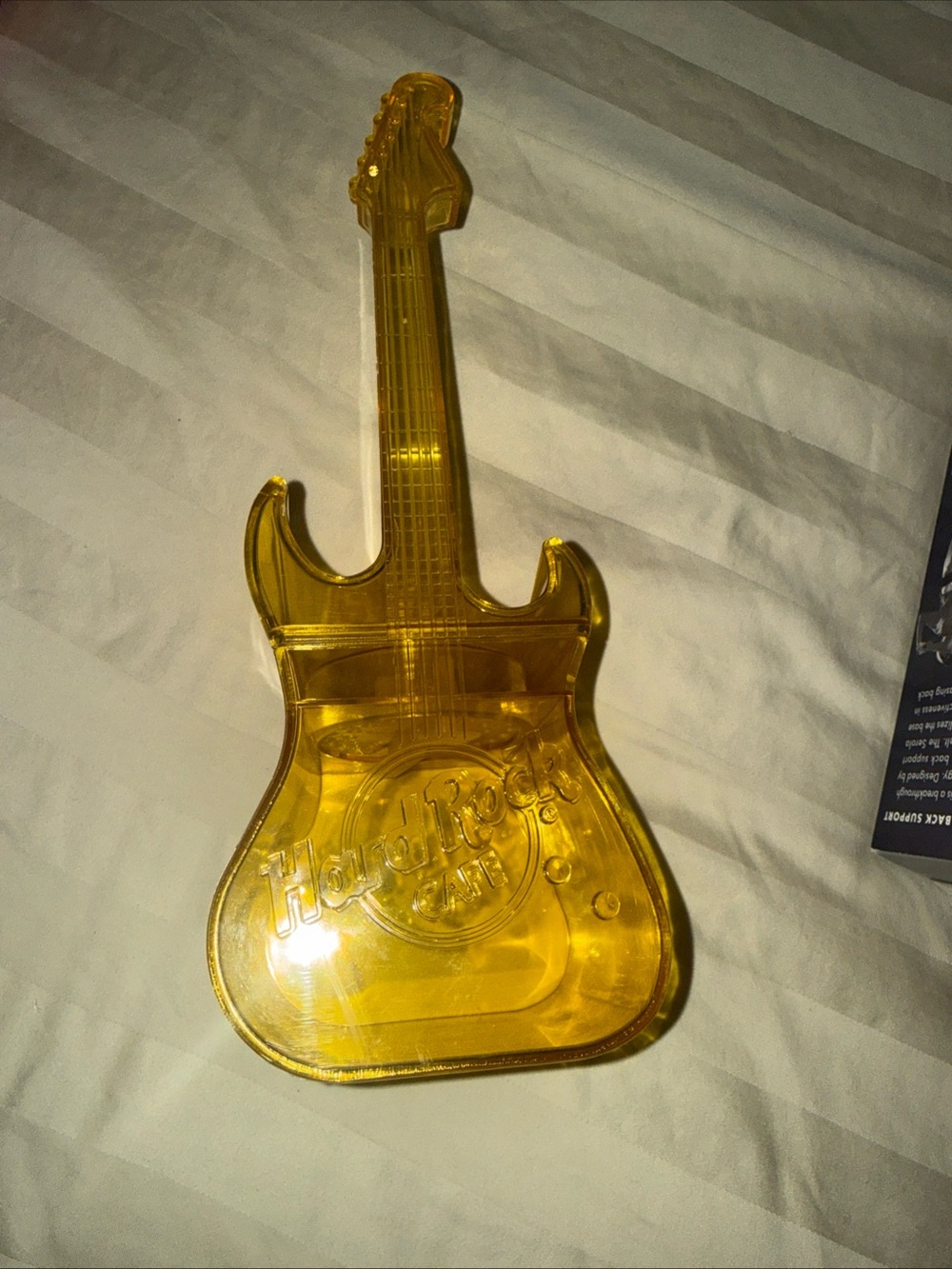 Hard Rock Cafe translucent yellow guitar drink shaker